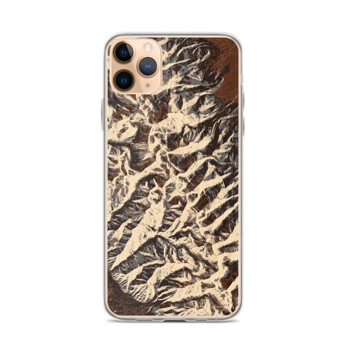 Custom iPhone 11 Pro Max Eureka Mountain Colorado Map Phone Case in Ember