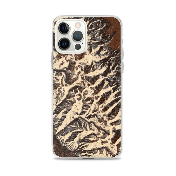Custom iPhone 12 Pro Max Eureka Mountain Colorado Map Phone Case in Ember