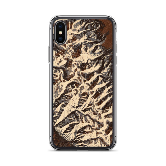 Custom iPhone X/XS Eureka Mountain Colorado Map Phone Case in Ember