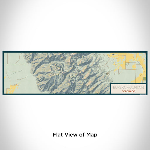 Flat View of Map Custom Eureka Mountain Colorado Map Enamel Mug in Woodblock