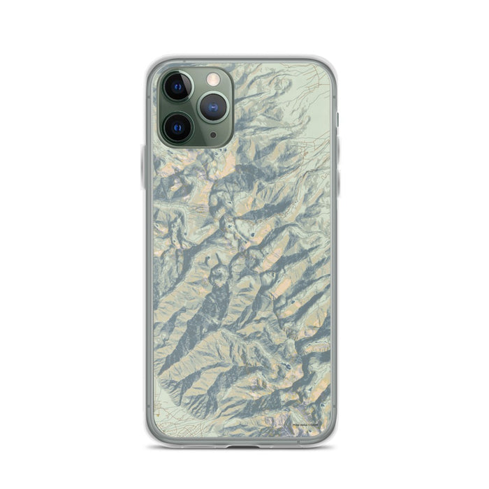 Custom iPhone 11 Pro Eureka Mountain Colorado Map Phone Case in Woodblock
