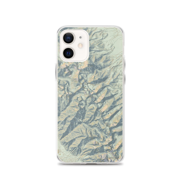 Custom iPhone 12 Eureka Mountain Colorado Map Phone Case in Woodblock