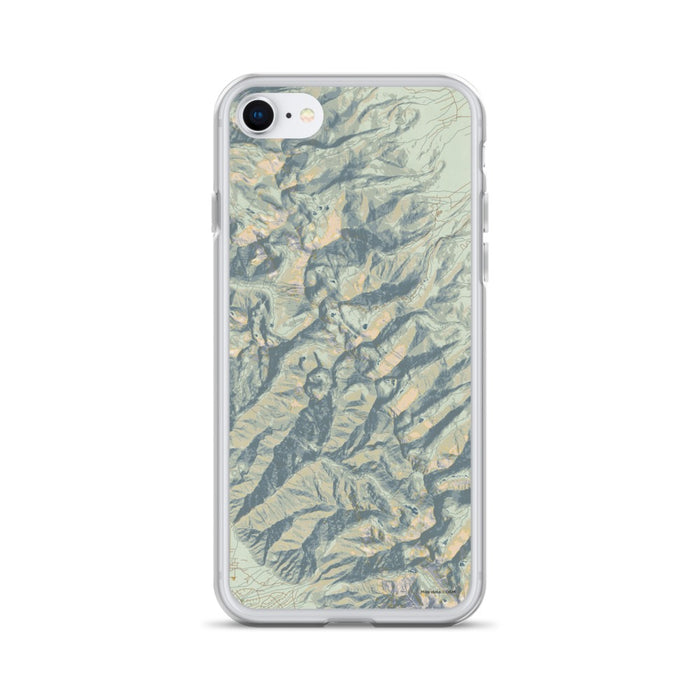 Custom iPhone SE Eureka Mountain Colorado Map Phone Case in Woodblock
