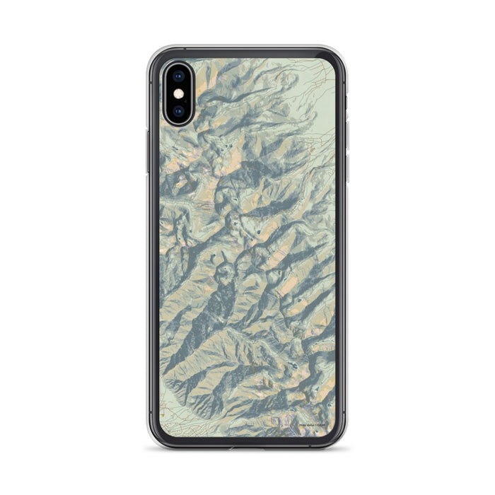 Custom iPhone XS Max Eureka Mountain Colorado Map Phone Case in Woodblock