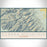 Eureka Mountain Colorado Map Print Landscape Orientation in Woodblock Style With Shaded Background