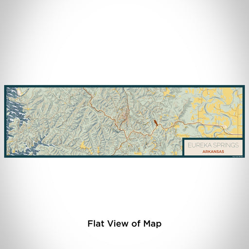 Flat View of Map Custom Eureka Springs Arkansas Map Enamel Mug in Woodblock