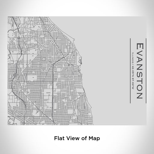 Rendered View of Evanston Illinois Map Engraving on 20oz Stainless Steel Insulated Bottle with Bamboo Top
