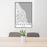 24x36 Evanston Illinois Map Print Portrait Orientation in Classic Style Behind 2 Chairs Table and Potted Plant