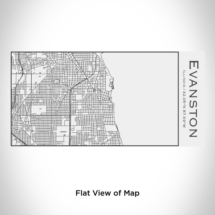 Rendered View of Evanston Illinois Map Engraving on 17oz Stainless Steel Insulated Cola Bottle in White