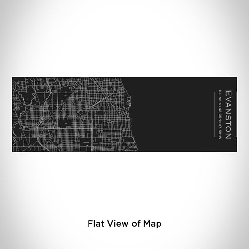 Rendered View of Evanston Illinois Map Engraving on 10oz Stainless Steel Insulated Cup with Sliding Lid in Black