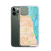 Custom Evanston Illinois Map Phone Case in Watercolor on Table with Laptop and Plant