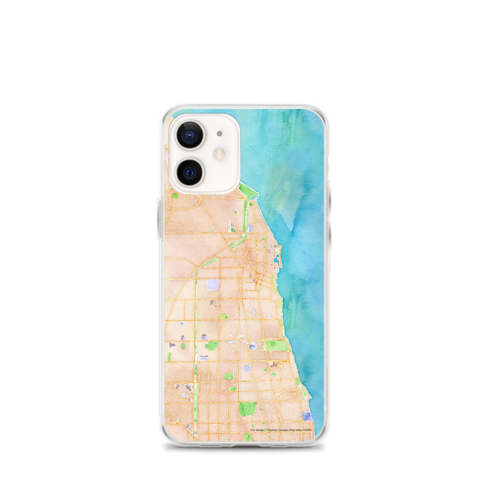 Custom Evanston Illinois Map iPhone 12 mini Phone Case in Watercolor