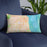 Custom Evanston Illinois Map Throw Pillow in Watercolor on Blue Colored Chair