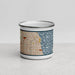Front View Custom Evanston Illinois Map Enamel Mug in Woodblock