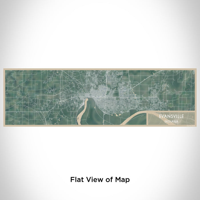 Flat View of Map Custom Evansville Indiana Map Enamel Mug in Afternoon