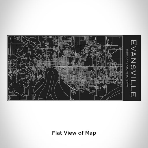 Rendered View of Evansville Indiana Map Engraving on 17oz Stainless Steel Insulated Cola Bottle in Black