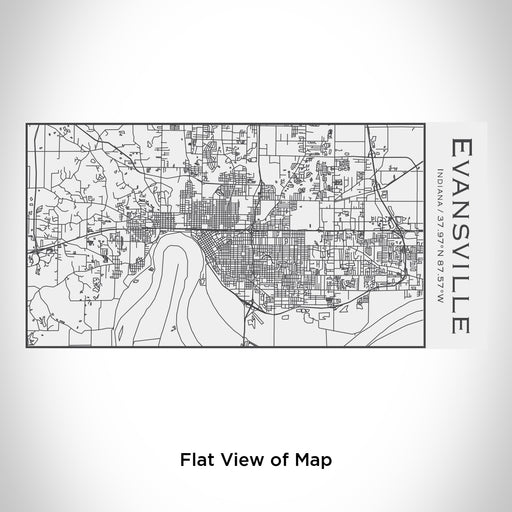 Rendered View of Evansville Indiana Map Engraving on 17oz Stainless Steel Insulated Cola Bottle in White