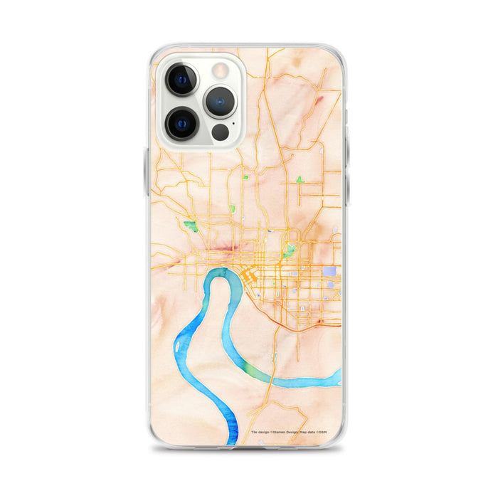 Custom Evansville Indiana Map iPhone 12 Pro Max Phone Case in Watercolor