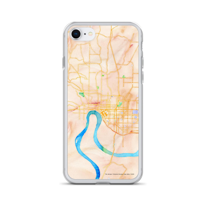 Custom Evansville Indiana Map iPhone SE Phone Case in Watercolor