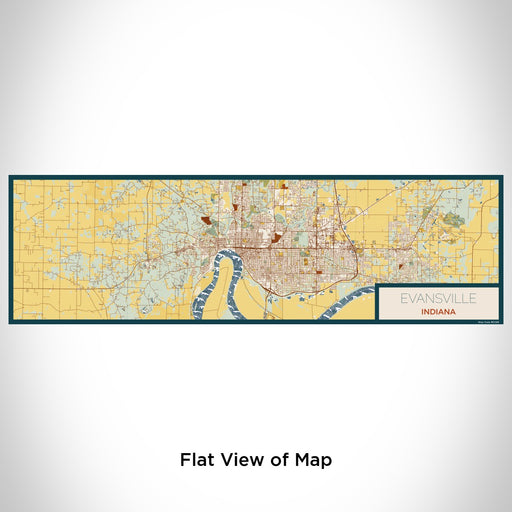 Flat View of Map Custom Evansville Indiana Map Enamel Mug in Woodblock