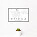 12x18 Evansville Wisconsin Map Print Landscape Orientation in Classic Style With Small Cactus Plant in White Planter