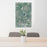 24x36 Evansville Wisconsin Map Print Portrait Orientation in Afternoon Style Behind 2 Chairs Table and Potted Plant