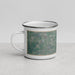 Left View Custom Evansville Wisconsin Map Enamel Mug in Afternoon