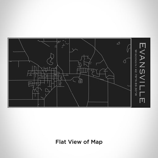 Rendered View of Evansville Wisconsin Map Engraving on 17oz Stainless Steel Insulated Cola Bottle in Black