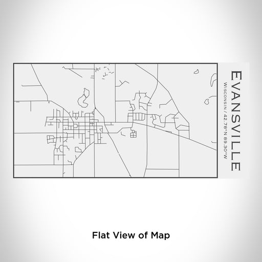 Rendered View of Evansville Wisconsin Map Engraving on 17oz Stainless Steel Insulated Cola Bottle in White