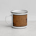 Left View Custom Evansville Wisconsin Map Enamel Mug in Ember