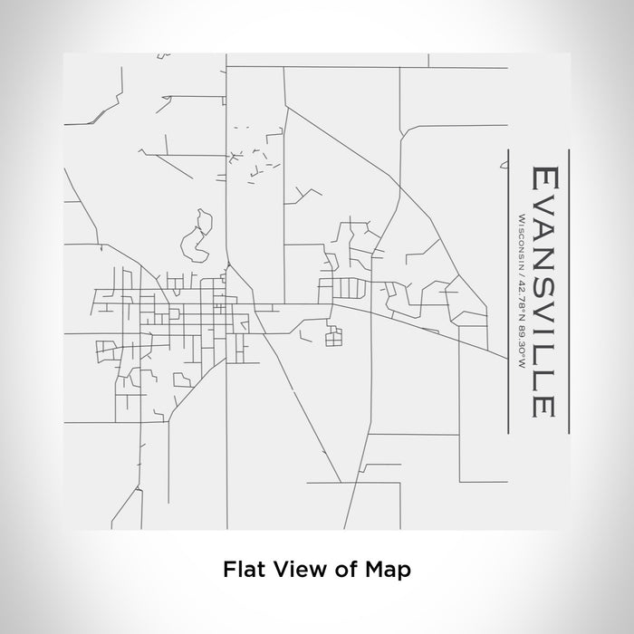 Rendered View of Evansville Wisconsin Map Engraving on 17oz Stainless Steel Insulated Tumbler in White