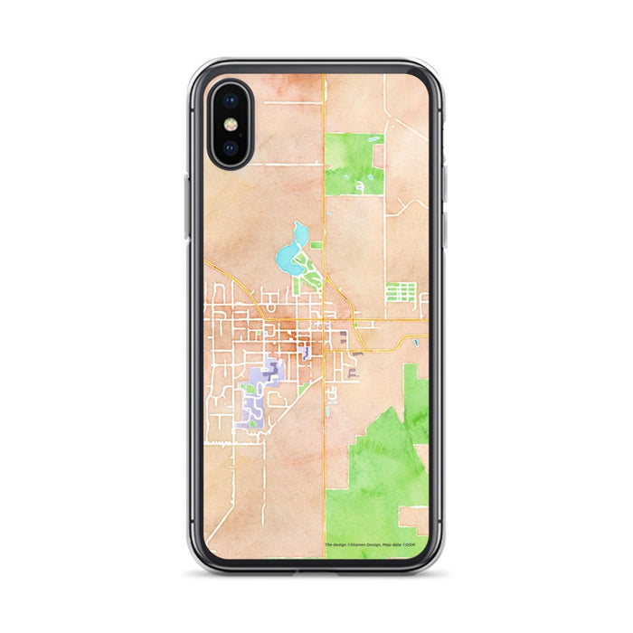 Custom iPhone X/XS Evansville Wisconsin Map Phone Case in Watercolor