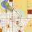 Evansville Wisconsin Map Print in Woodblock Style Zoomed In Close Up Showing Details