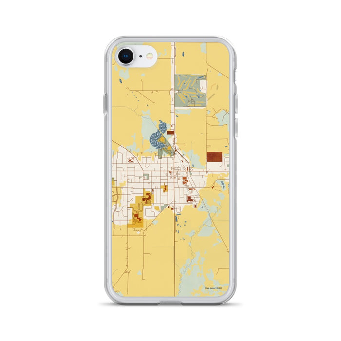 Custom iPhone SE Evansville Wisconsin Map Phone Case in Woodblock