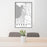 24x36 Everett Washington Map Print Portrait Orientation in Classic Style Behind 2 Chairs Table and Potted Plant