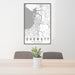 24x36 Everett Washington Map Print Portrait Orientation in Classic Style Behind 2 Chairs Table and Potted Plant