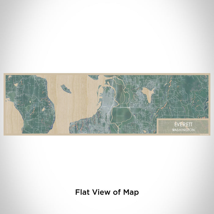Flat View of Map Custom Everett Washington Map Enamel Mug in Afternoon
