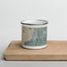 Front View Custom Everett Washington Map Enamel Mug in Afternoon on Cutting Board
