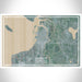 Everett Washington Map Print Landscape Orientation in Afternoon Style With Shaded Background