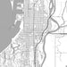 Everett Washington Map Print in Classic Style Zoomed In Close Up Showing Details