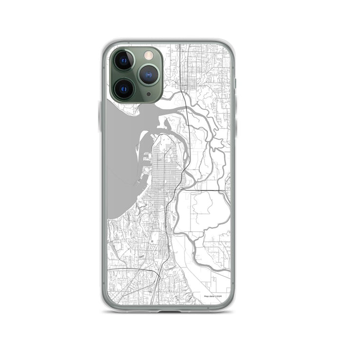 Custom iPhone 11 Pro Everett Washington Map Phone Case in Classic