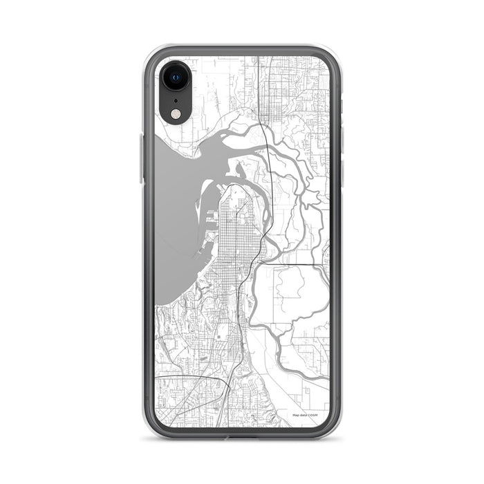 Custom iPhone XR Everett Washington Map Phone Case in Classic
