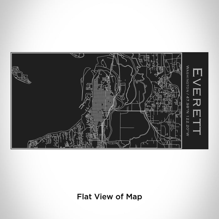 Rendered View of Everett Washington Map Engraving on 17oz Stainless Steel Insulated Cola Bottle in Black