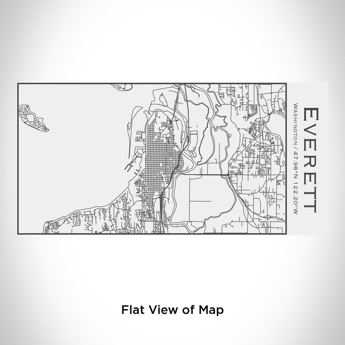 Rendered View of Everett Washington Map Engraving on 17oz Stainless Steel Insulated Cola Bottle in White