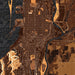 Everett Washington Map Print in Ember Style Zoomed In Close Up Showing Details