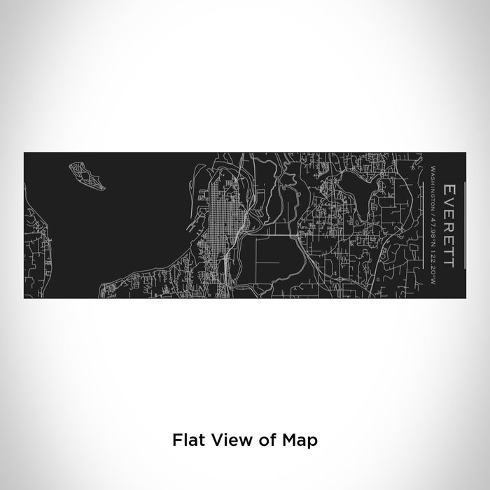 Rendered View of Everett Washington Map Engraving on 10oz Stainless Steel Insulated Cup with Sliding Lid in Black