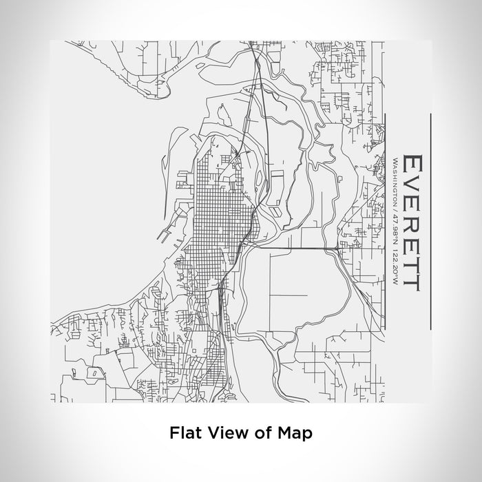 Rendered View of Everett Washington Map Engraving on 17oz Stainless Steel Insulated Tumbler in White