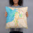 Person holding 18x18 Custom Everett Washington Map Throw Pillow in Watercolor