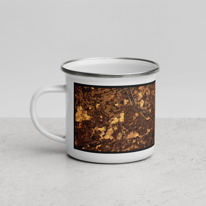 Left View Custom Ewing Township New Jersey Map Enamel Mug in Ember