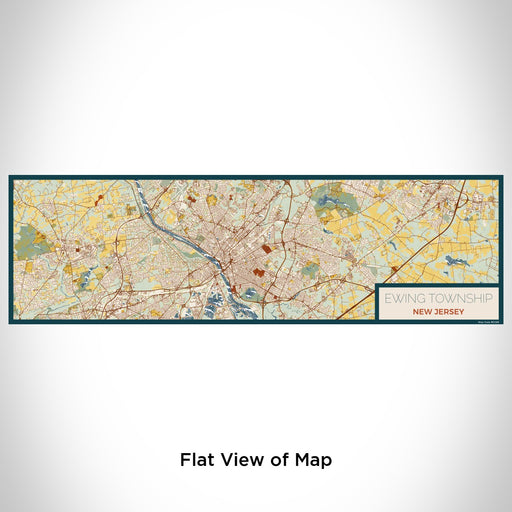 Flat View of Map Custom Ewing Township New Jersey Map Enamel Mug in Woodblock